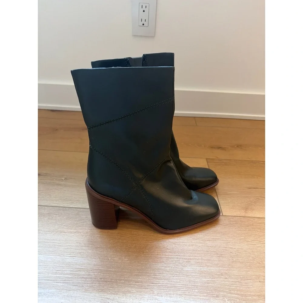 Franco Sarto Womens‎ Stevie Green Mid-Calf Boots Shoes Size 10 Medium Stormy